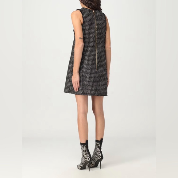 NWT Balmain A-line Round-Neck Woven Mini Dress - Picture 5 of 16
